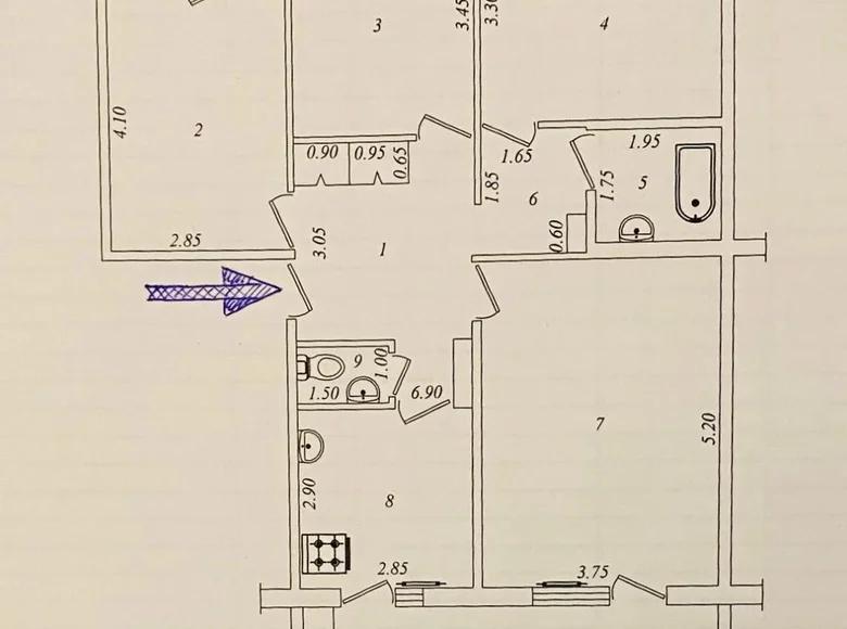 Квартира 4 комнаты 100 м² Ташкент, Узбекистан