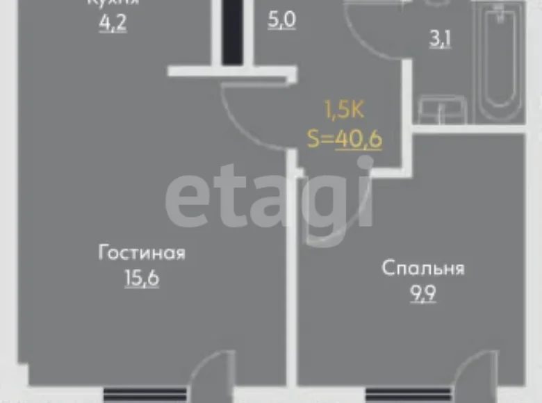 Квартира 41 м² Ташкент, Узбекистан