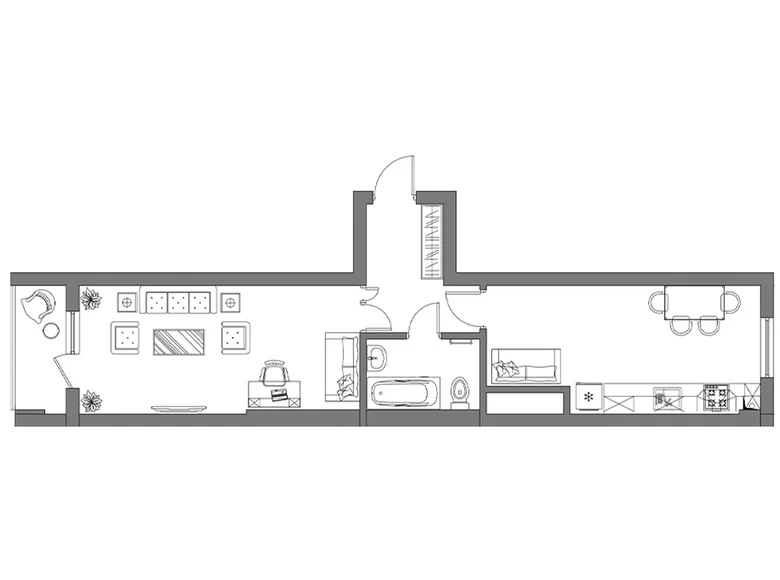 Квартира 1 комната 53 м² Ташкент, Узбекистан