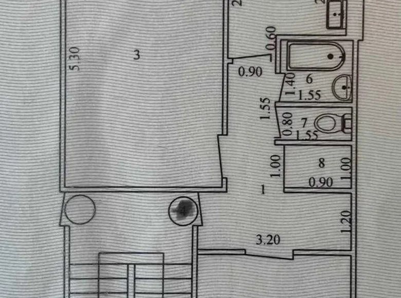 Kvartira 2 xonalar 60 m² Toshkentda