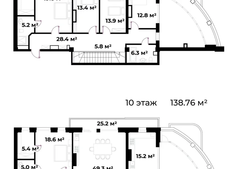 Kvartira 1 xona 241 m² Toshkentda