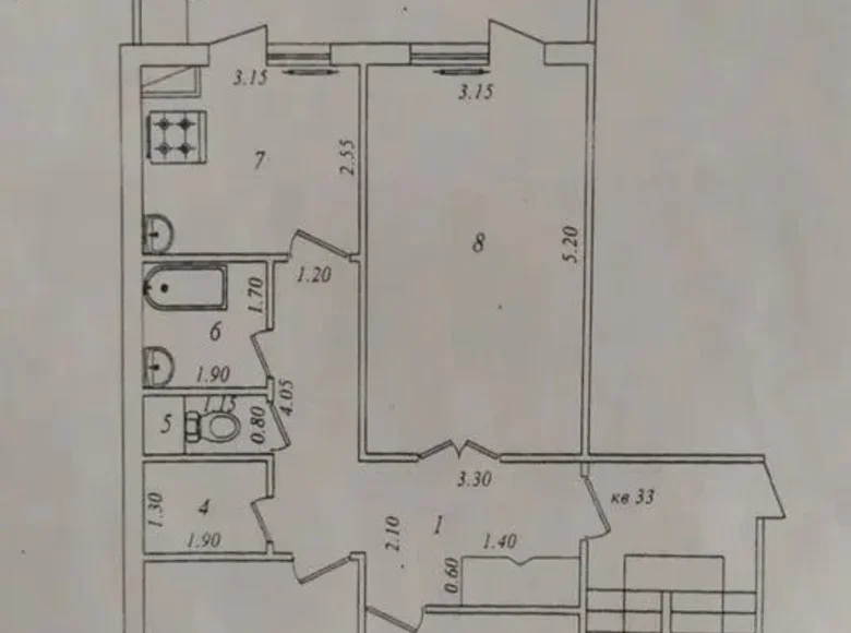 Kvartira 3 xonalar 78 m² Toshkentda