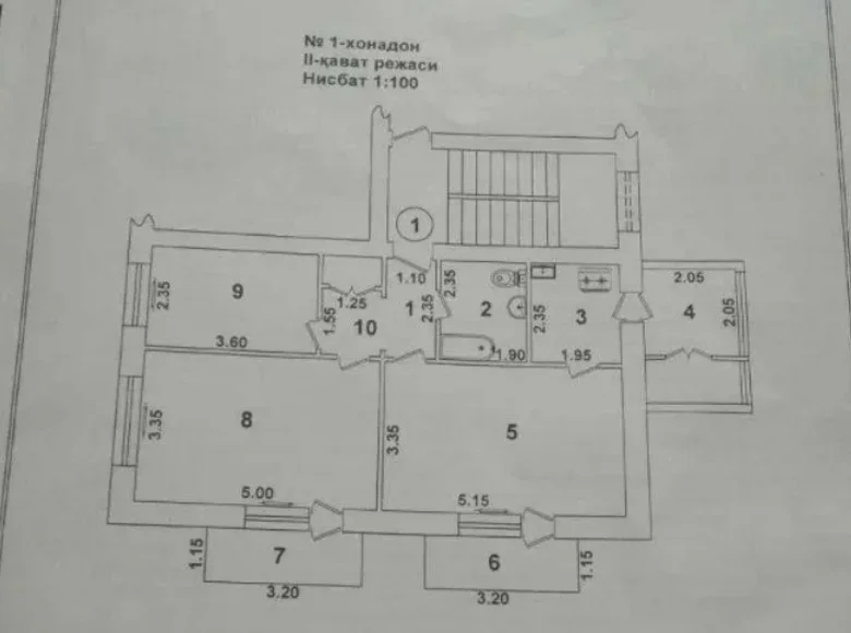 Kvartira 3 xonalar 70 m² Toshkentda