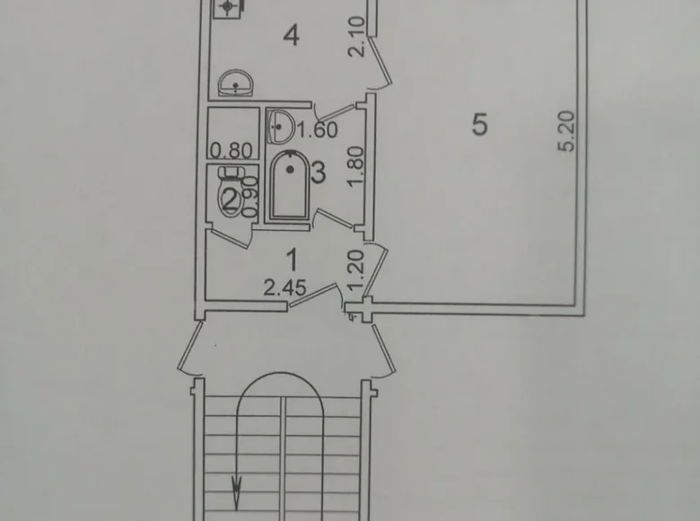 Kvartira 1 xona 39 m² Toshkentda