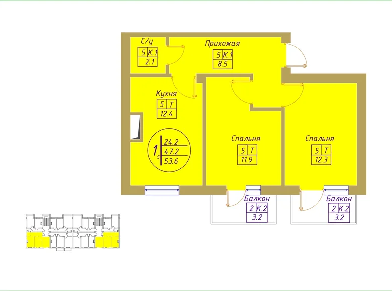 Квартира 2 комнаты 62 м² Шурб, Узбекистан