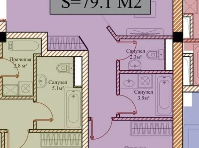 Kvartira 3 xonalar 80 m² in Shaykhontohur Tumani