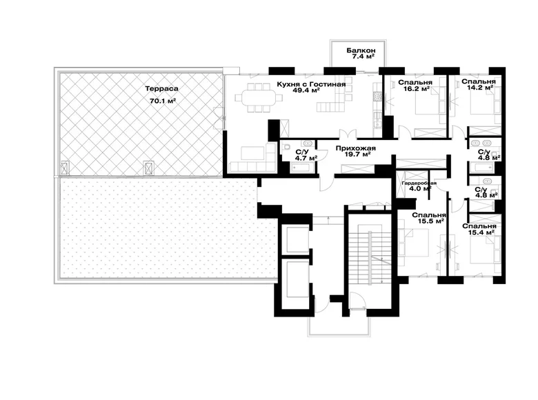 Квартира 4 комнаты 171 м² Ташкент, Узбекистан