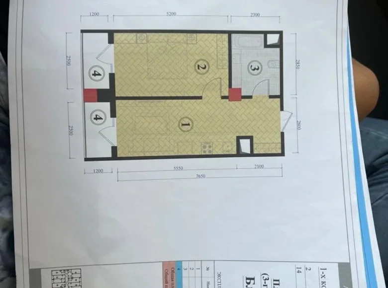 Kvartira 2 xonalar 48 m² Toshkentda