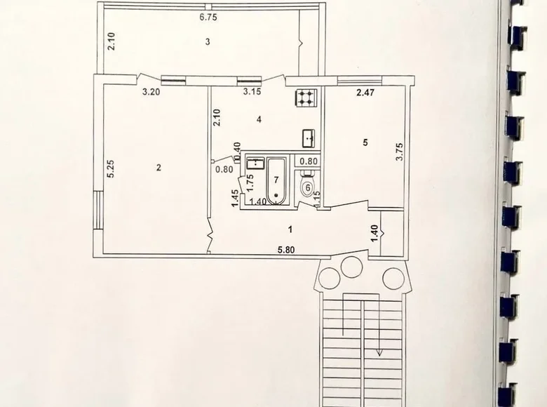 Kvartira 2 xonalar 60 m² Toshkentda