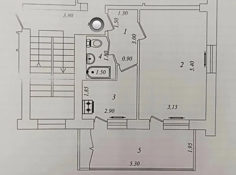 Квартира 1 комната 42 м² Ташкент, Узбекистан