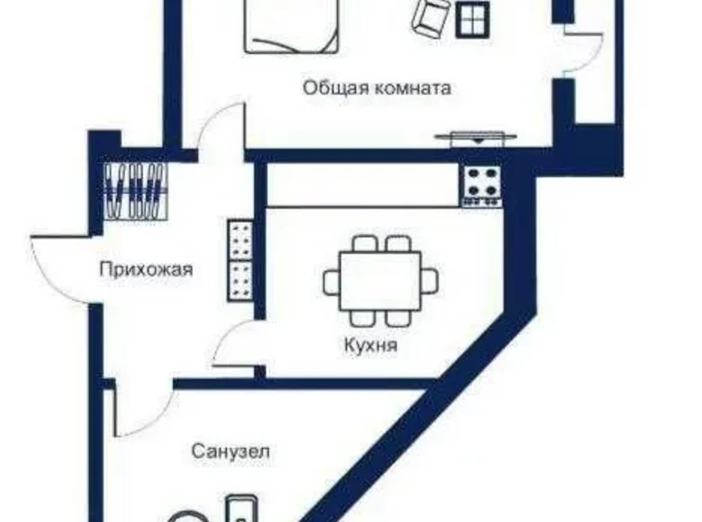 Квартира 1 комната 41 м² Ташкент, Узбекистан