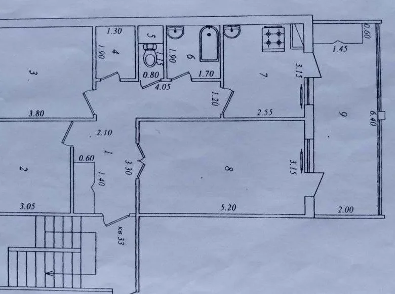 Kvartira 3 xonalar 90 m² Toshkentda