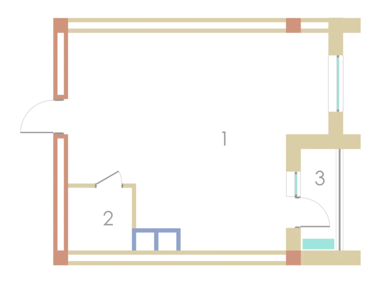 Studiya kvartirasi 1 xona 43 m² Toshkentda