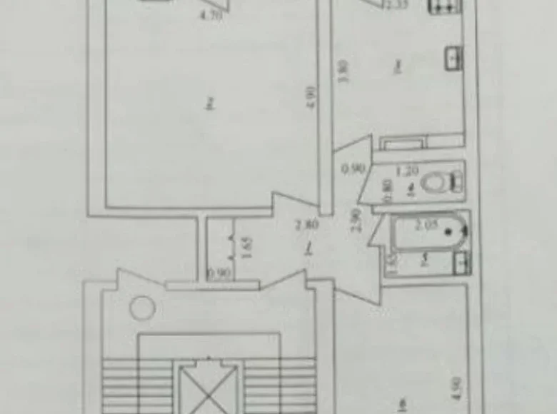 Kvartira 2 xonalar 61 m² Toshkentda