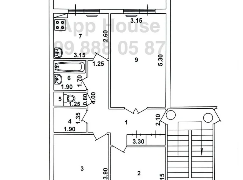 Квартира 3 комнаты 78 м² Ташкент, Узбекистан