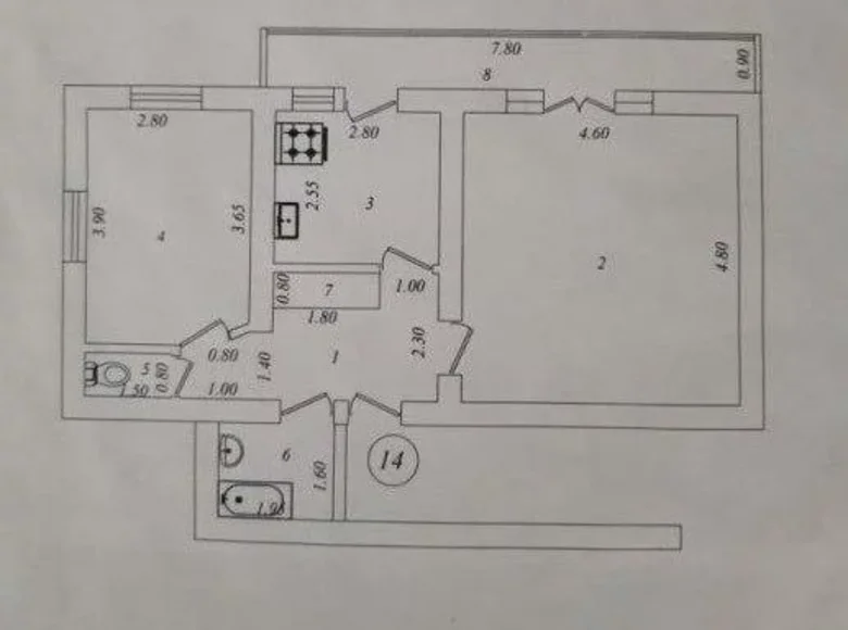 Квартира 2 комнаты 60 м² Ташкент, Узбекистан