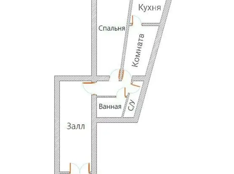 Квартира 2 комнаты 60 м² Ташкент, Узбекистан