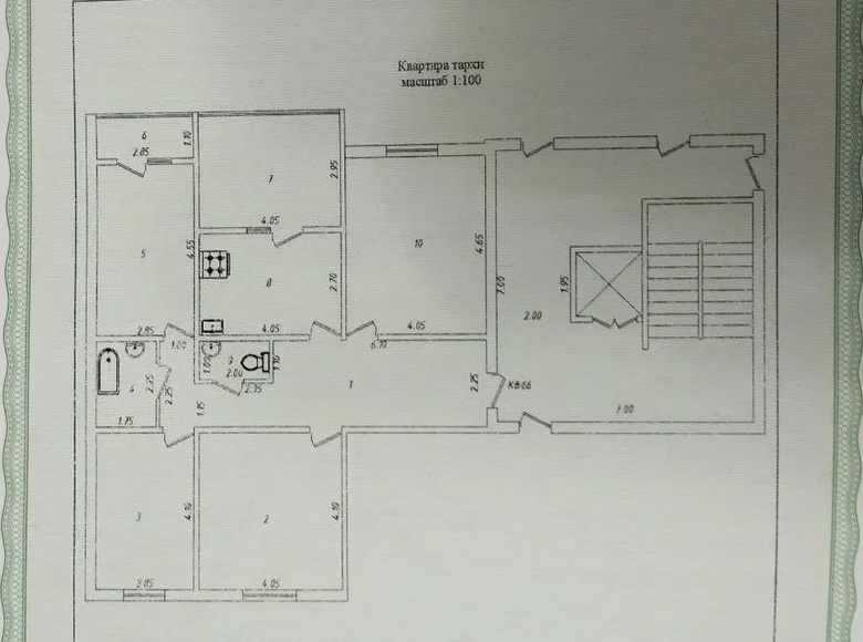 Kvartira 4 xonalar 126 m² Toshkentda