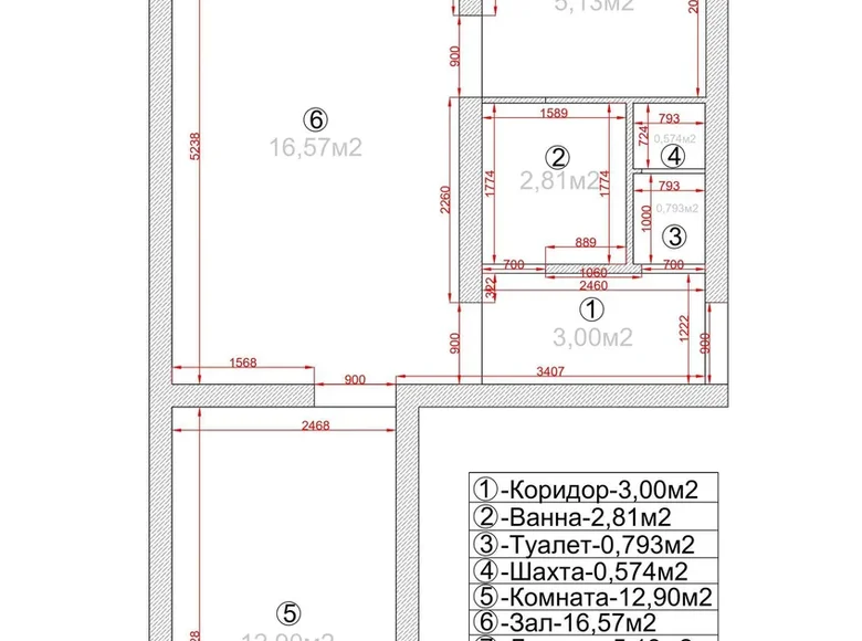 Квартира 2 комнаты 47 м² Ташкент, Узбекистан