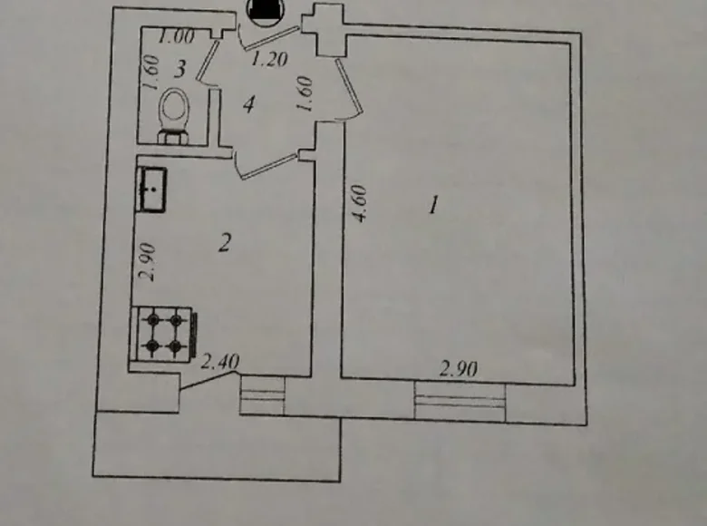 Kvartira 1 xona 24 m² Toshkentda