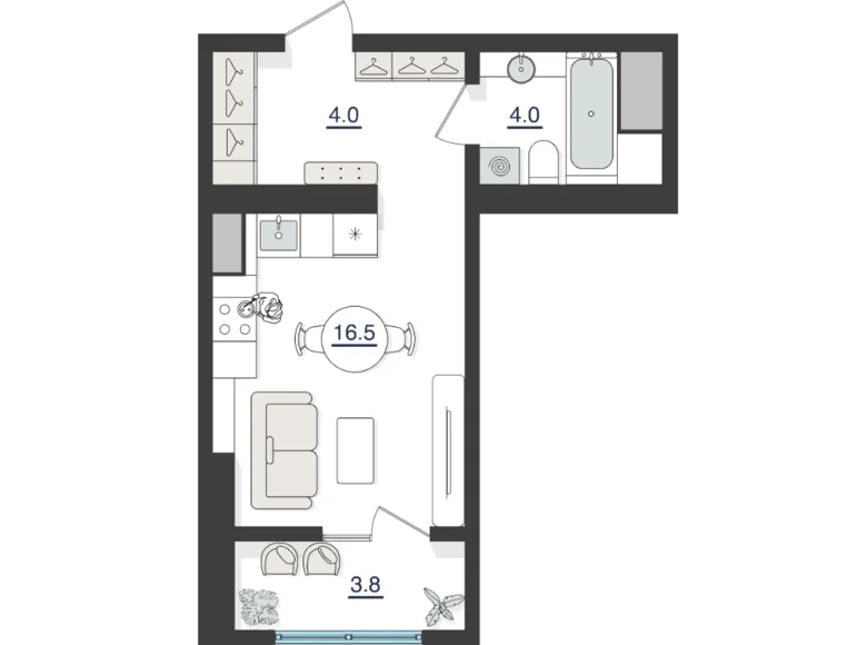 Студия 1 комната 30 м² Ташкент, Узбекистан