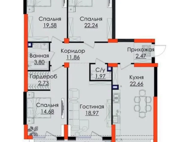 Квартира 4 комнаты 121 м² Ташкент, Узбекистан