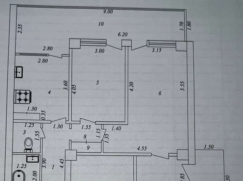 Kvartira 3 xonalar 79 m² Toshkentda