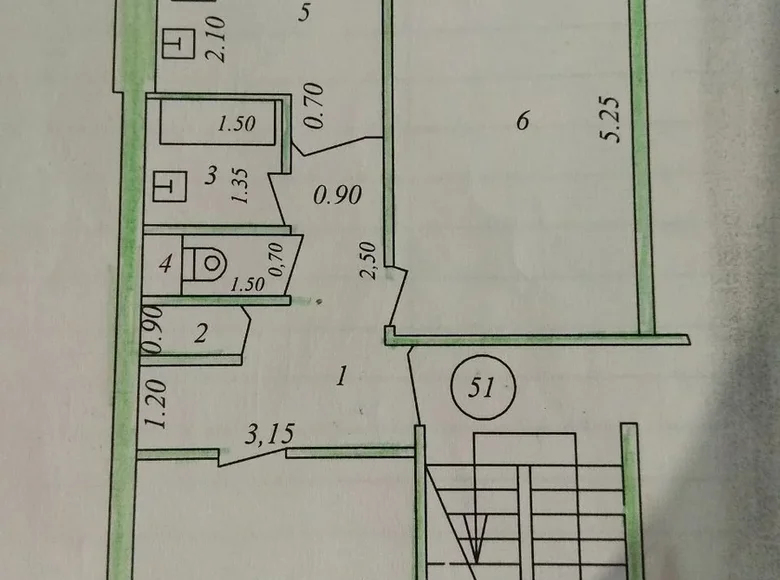 Квартира 2 комнаты 57 м² Ташкент, Узбекистан