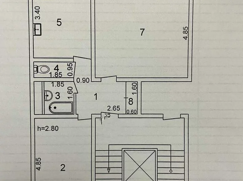 Kvartira 2 xonalar 64 m² Toshkentda