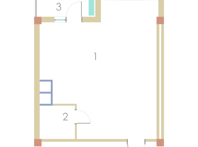 Студия 1 комната 43 м² Ташкент, Узбекистан