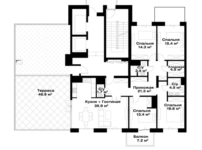 Квартира 4 комнаты 149 м² Ташкент, Узбекистан