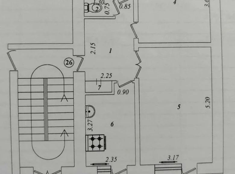 Kvartira 2 xonalar 60 m² Toshkentda