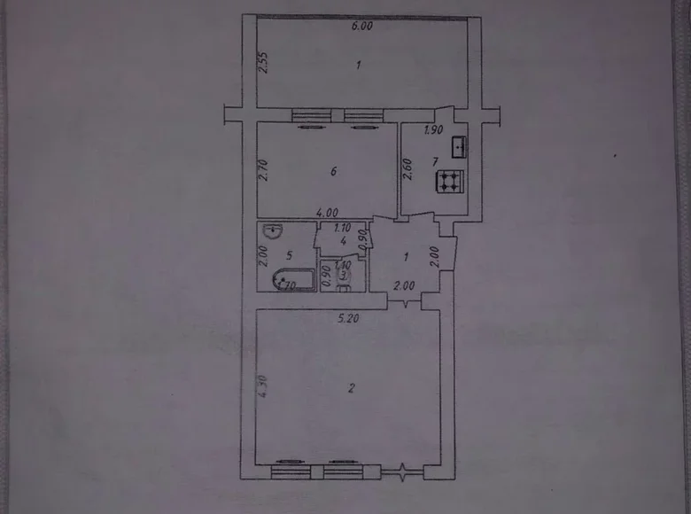 Kvartira 2 xonalar 63 m² Toshkentda