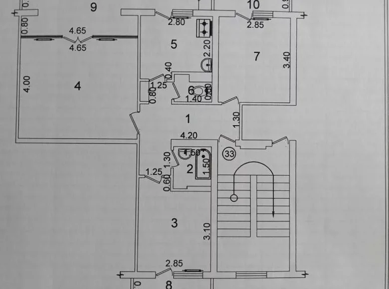 Kvartira 3 xonalar 73 m² Toshkentda