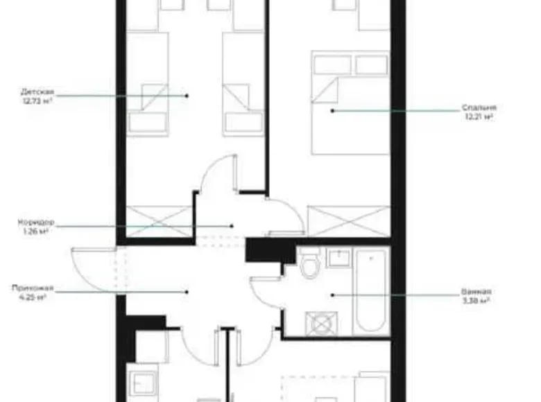 Квартира 3 комнаты 53 м² Шайхантаурский район, Узбекистан