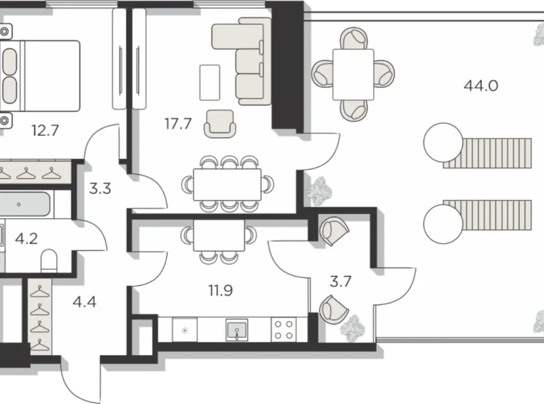 Квартира 2 комнаты 71 м² Ташкент, Узбекистан