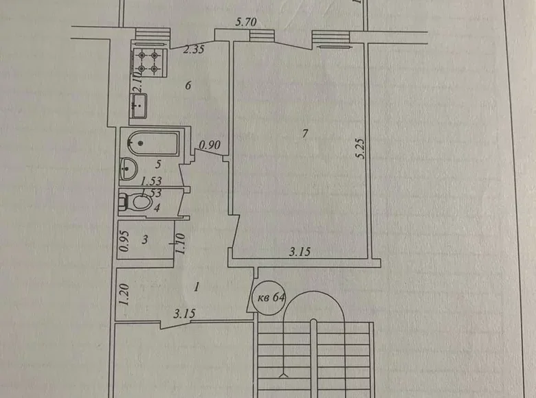 Kvartira 2 xonalar 57 m² Toshkentda