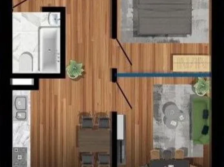 Kvartira 2 xonalar 42 m² Toshkentda