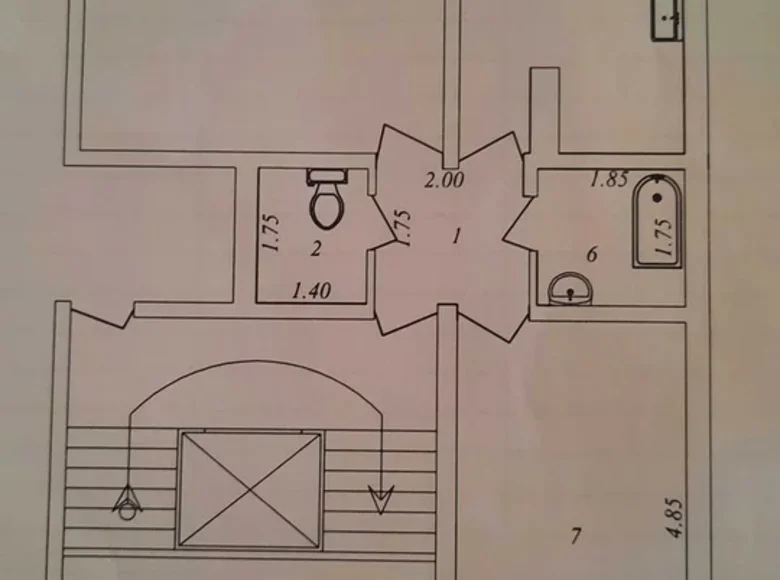 Kvartira 2 xonalar 59 m² Toshkentda