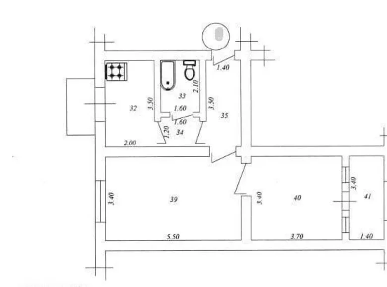 Kvartira 2 xonalar 56 m² Toshkentda