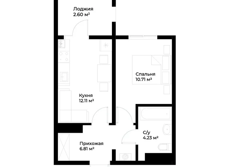 Kvartira 1 xona 36 m² in Shaykhontohur Tumani