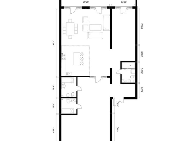 Квартира 3 комнаты 186 м² Ташкент, Узбекистан