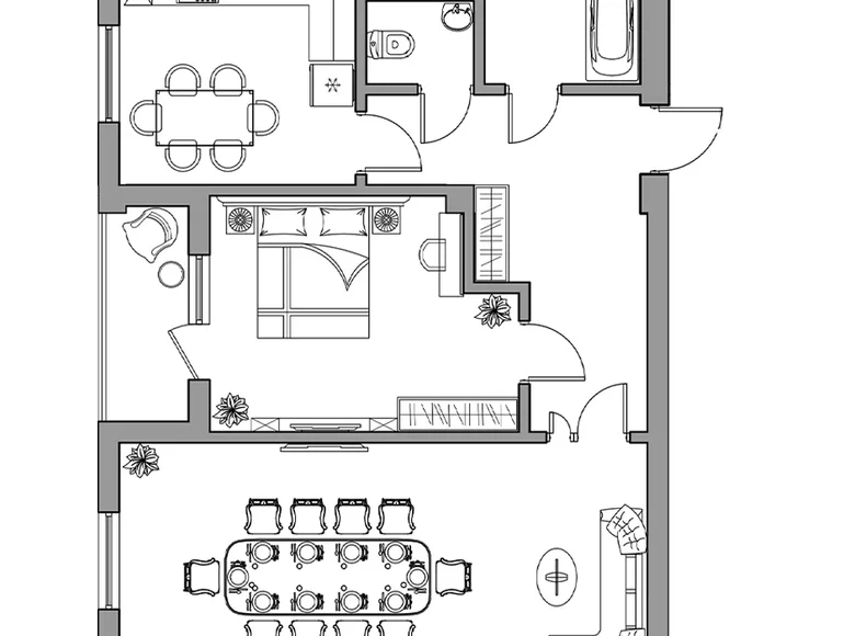 Kvartira 2 xonalar 77 m² Toshkentda