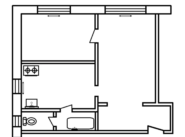 Kvartira 2 xonalar 40 m² Toshkentda