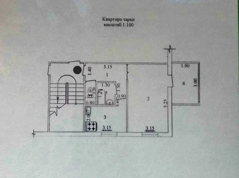 Kvartira 2 xonalar 38 m² Toshkentda