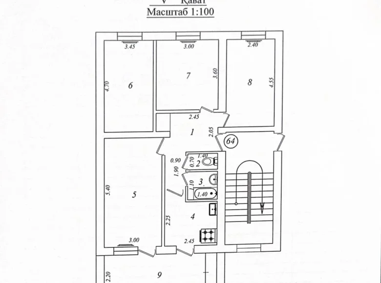 Kvartira 4 xonalar 85 m² Toshkentda