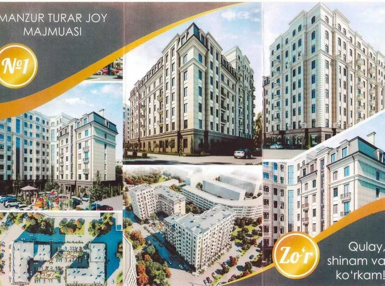 Kvartira 2 xonalar 148 m² Toshkentda