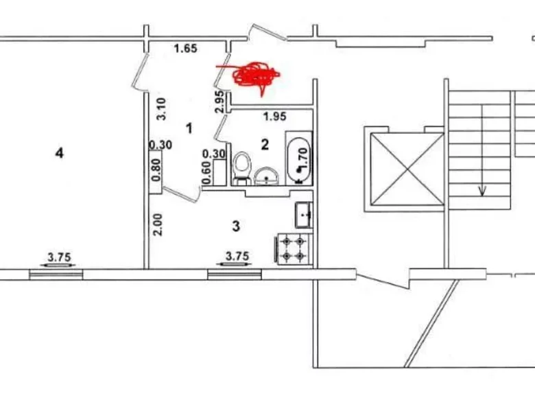 Квартира 1 комната 42 м² Ташкент, Узбекистан