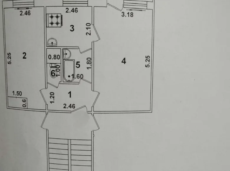 Квартира 2 комнаты 48 м² Ташкент, Узбекистан