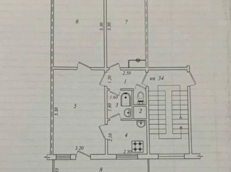 Kvartira 3 xonalar 68 m² Toshkentda